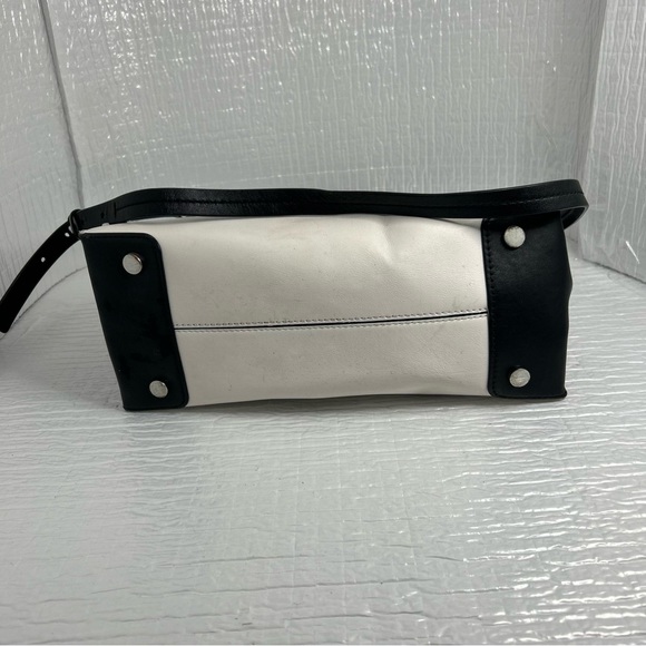 Michael Kora Mercer Studded Two Way Bi-Color Plain White Leather - Picture 5 of 7